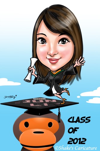 apple_graduation©Shake's Caricature