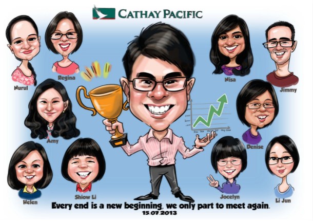 Farewell Caricature Boss Team buliding