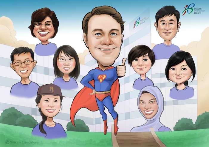 Farewell Caricature Super Hero Company