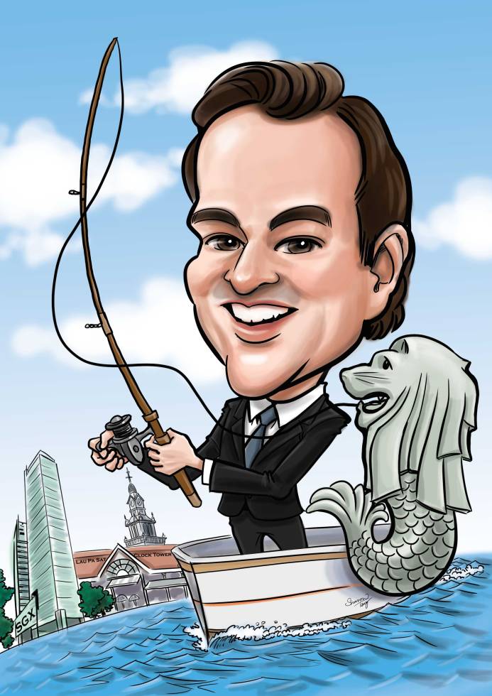 Single caricature fishman