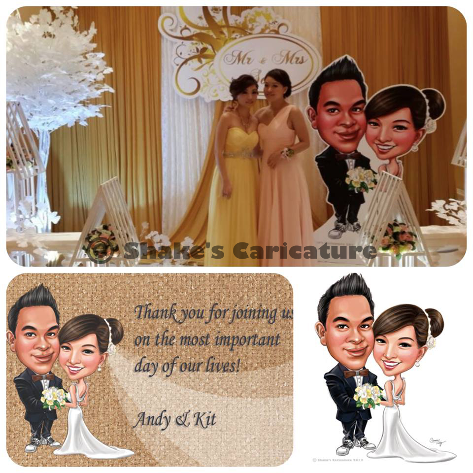 Wedding Caricature Standee life size